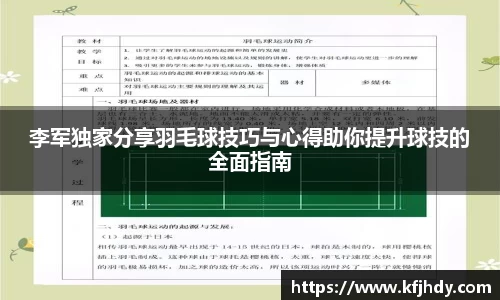 李军独家分享羽毛球技巧与心得助你提升球技的全面指南